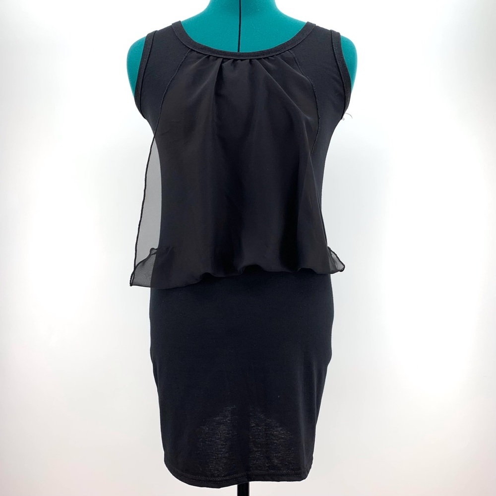 Eunice Lae Black Sleeveless Draped Front Dress, XS